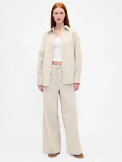 Mid Rise Corduroy Baggy Pants