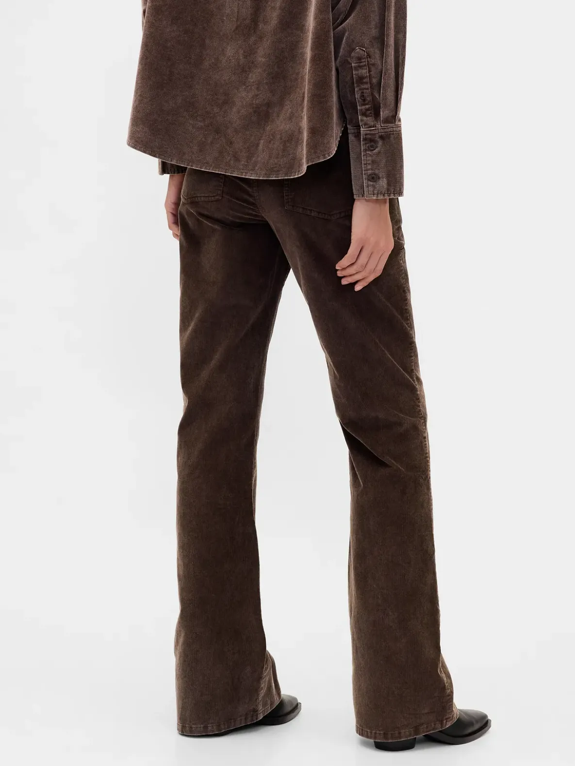 Mid Rise Corduroy Flare Pants