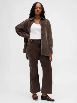 Mid Rise Corduroy Flare Pants