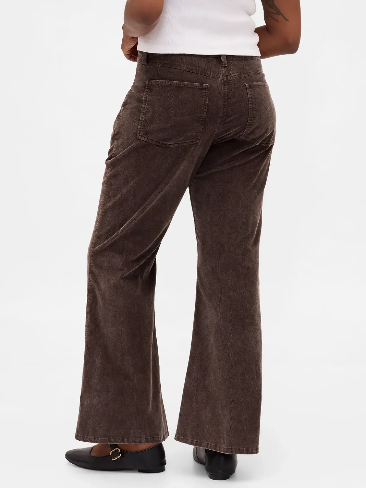 Mid Rise Corduroy Flare Pants