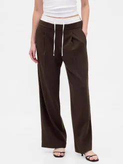 Mid Rise Double-Waist Pants