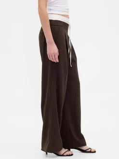 Mid Rise Double-Waist Pants