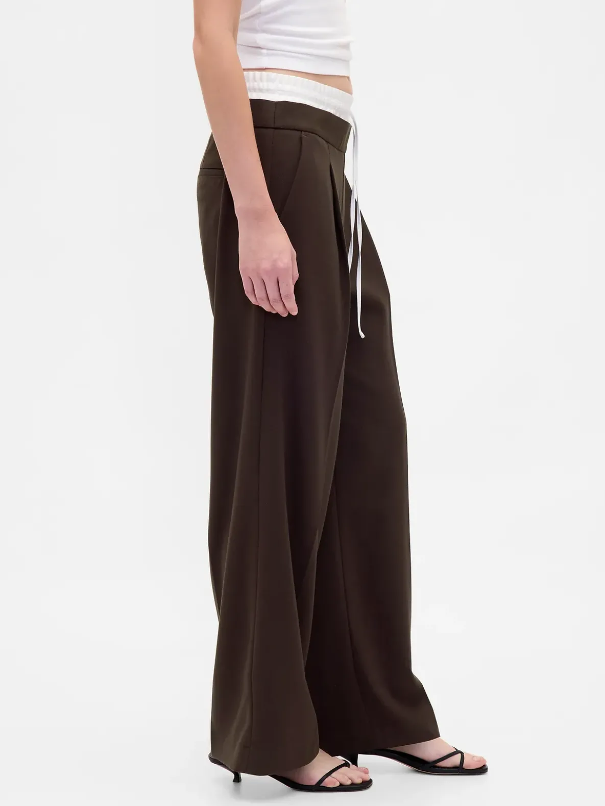 Mid Rise Double-Waist Pants