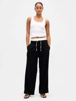 Mid Rise Double-Waist Pants
