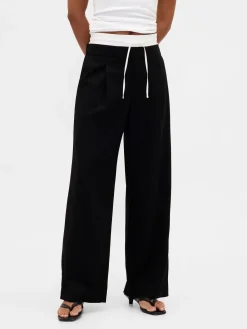 Mid Rise Double-Waist Pants