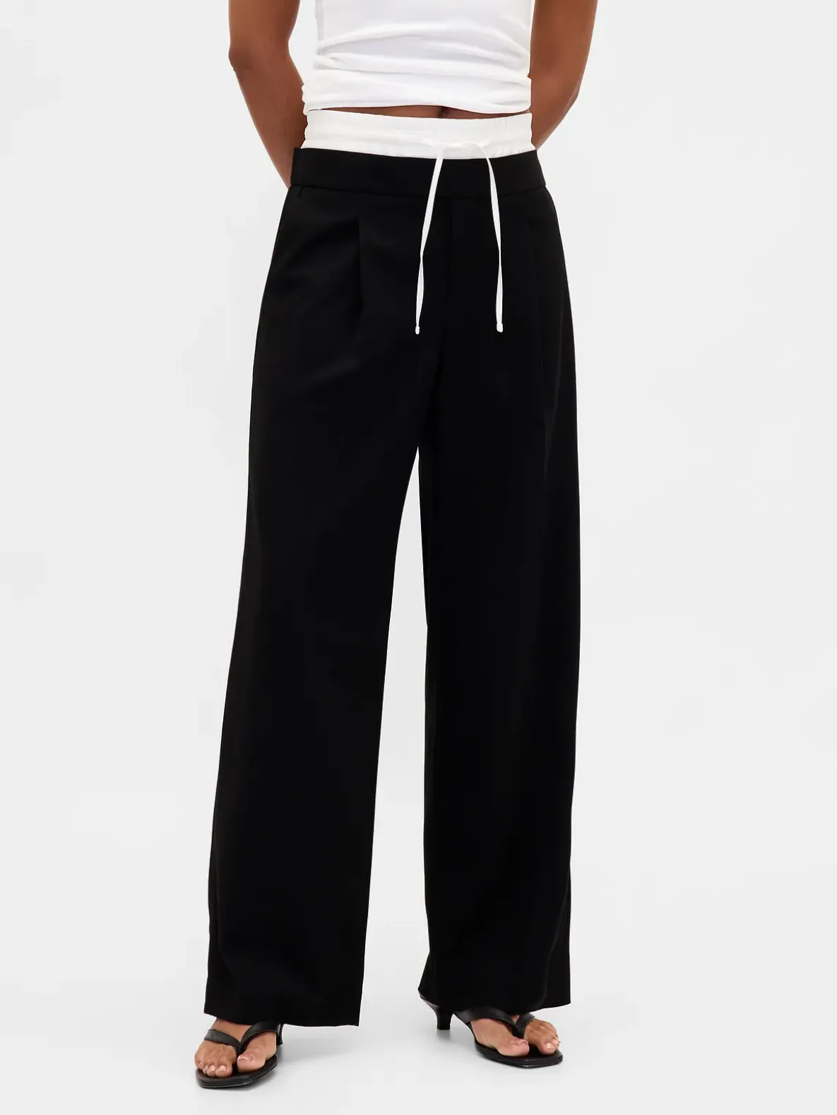 Mid Rise Double-Waist Pants