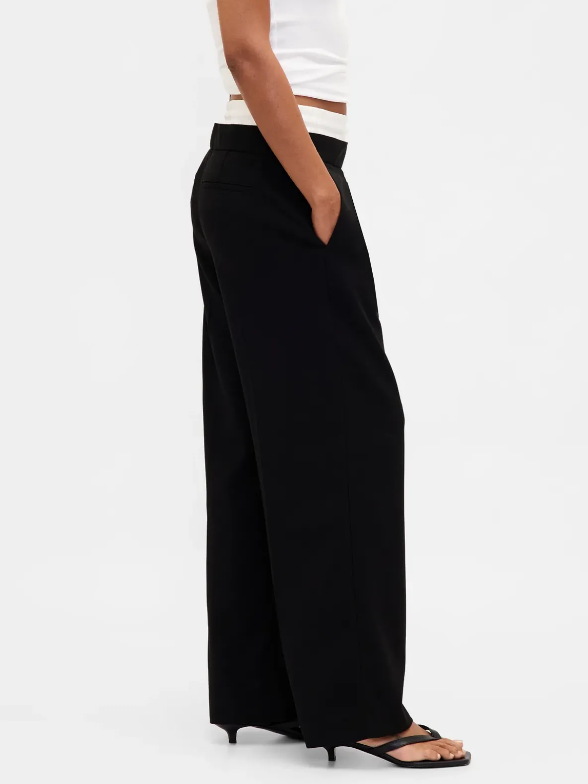 Mid Rise Double-Waist Pants