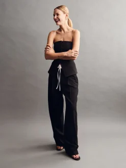 Mid Rise Double-Waist Pants