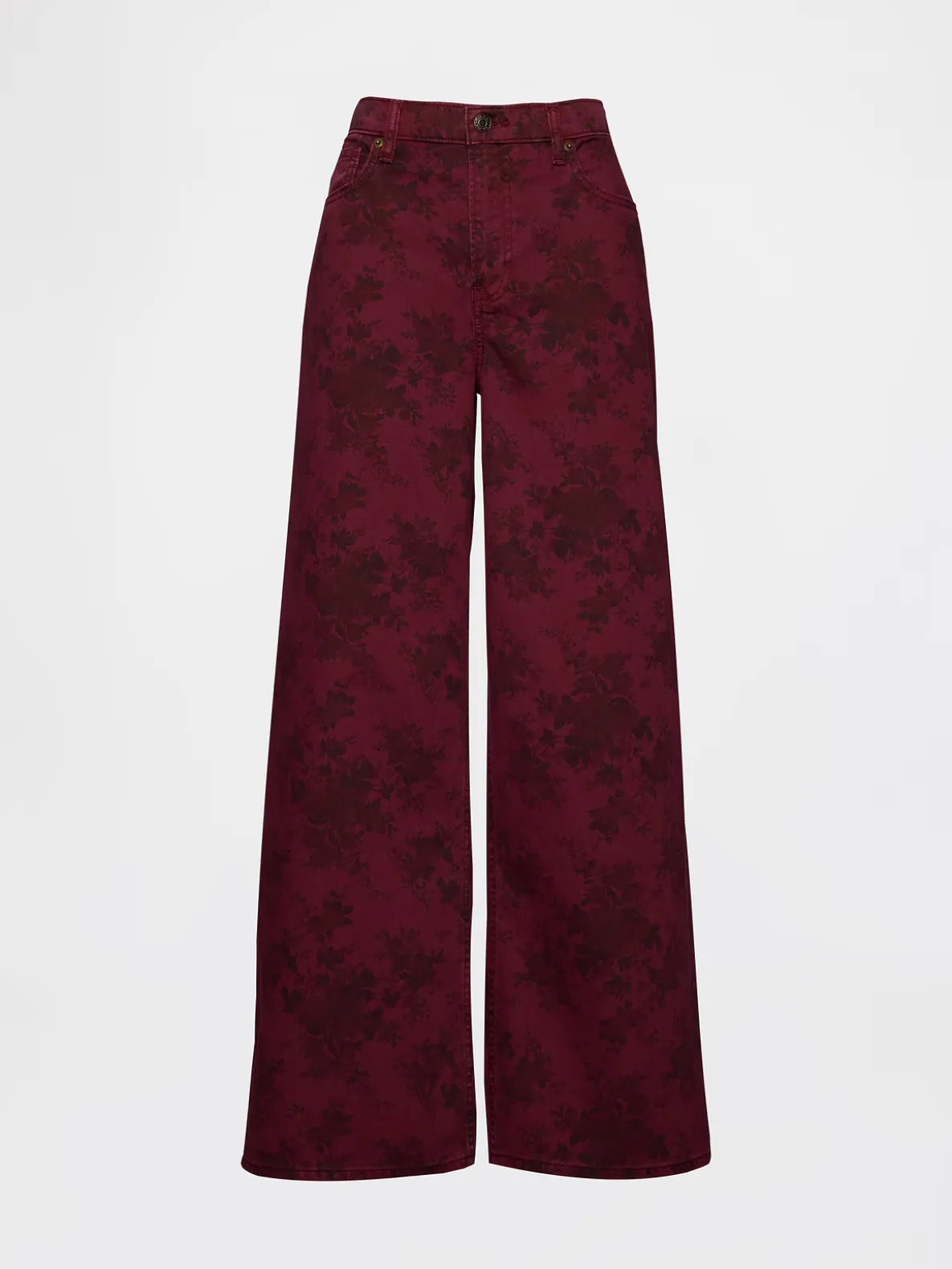 Mid Rise Floral Baggy Jeans