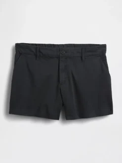 Mid Rise Khaki Shorts