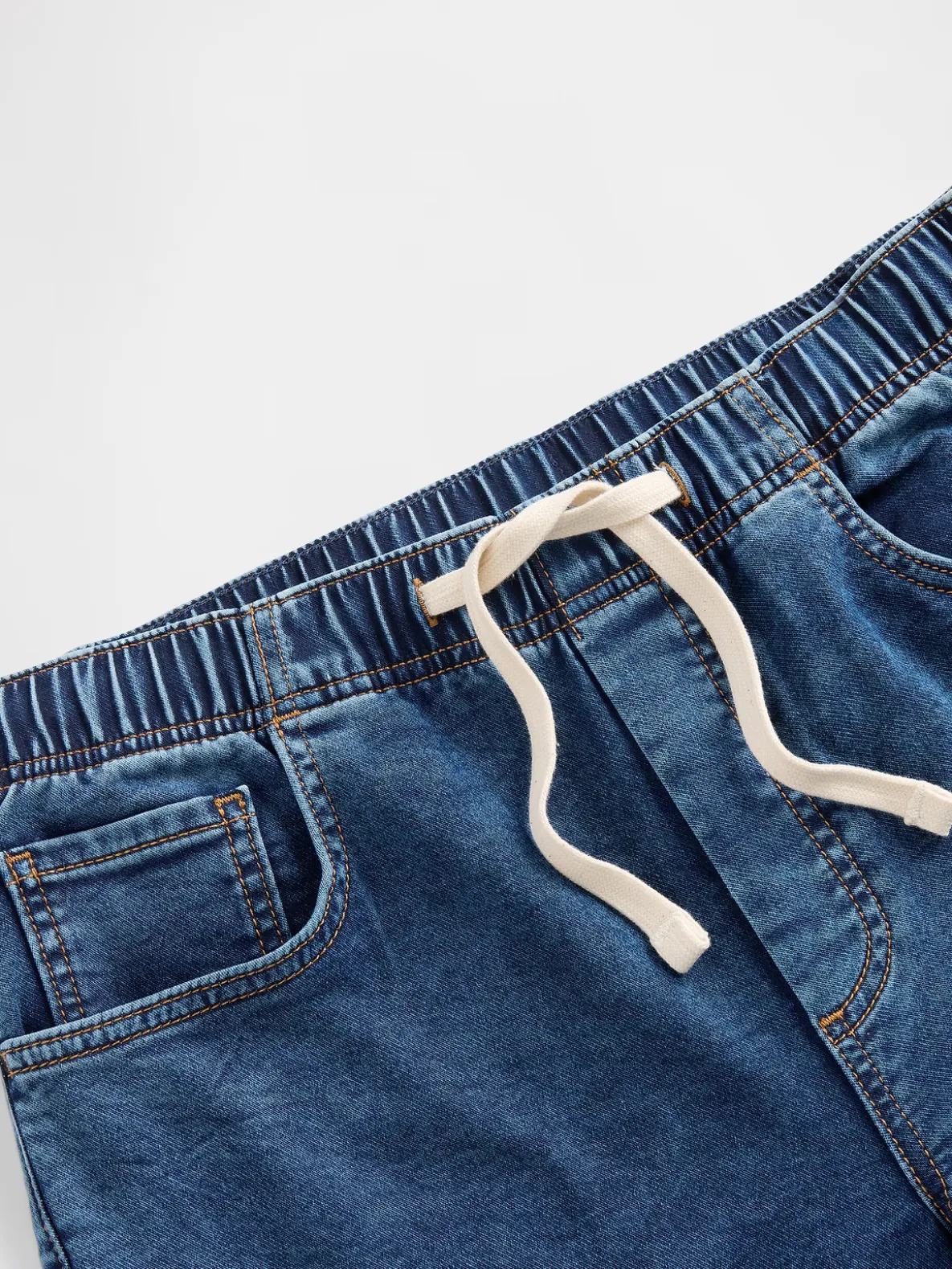 Mid Rise Knit Denim Baggy Jeans
