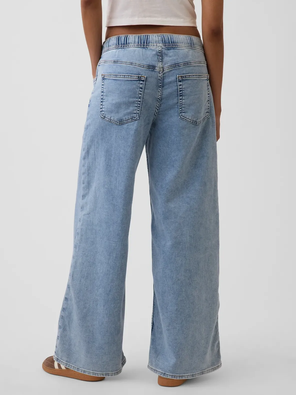 Mid Rise Knit Easy Baggy Jeans