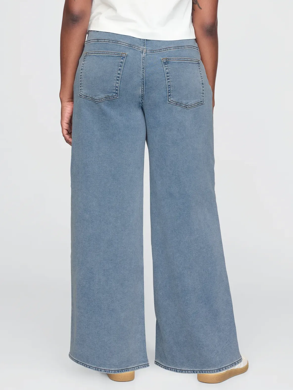 Mid Rise Knit Easy Baggy Jeans