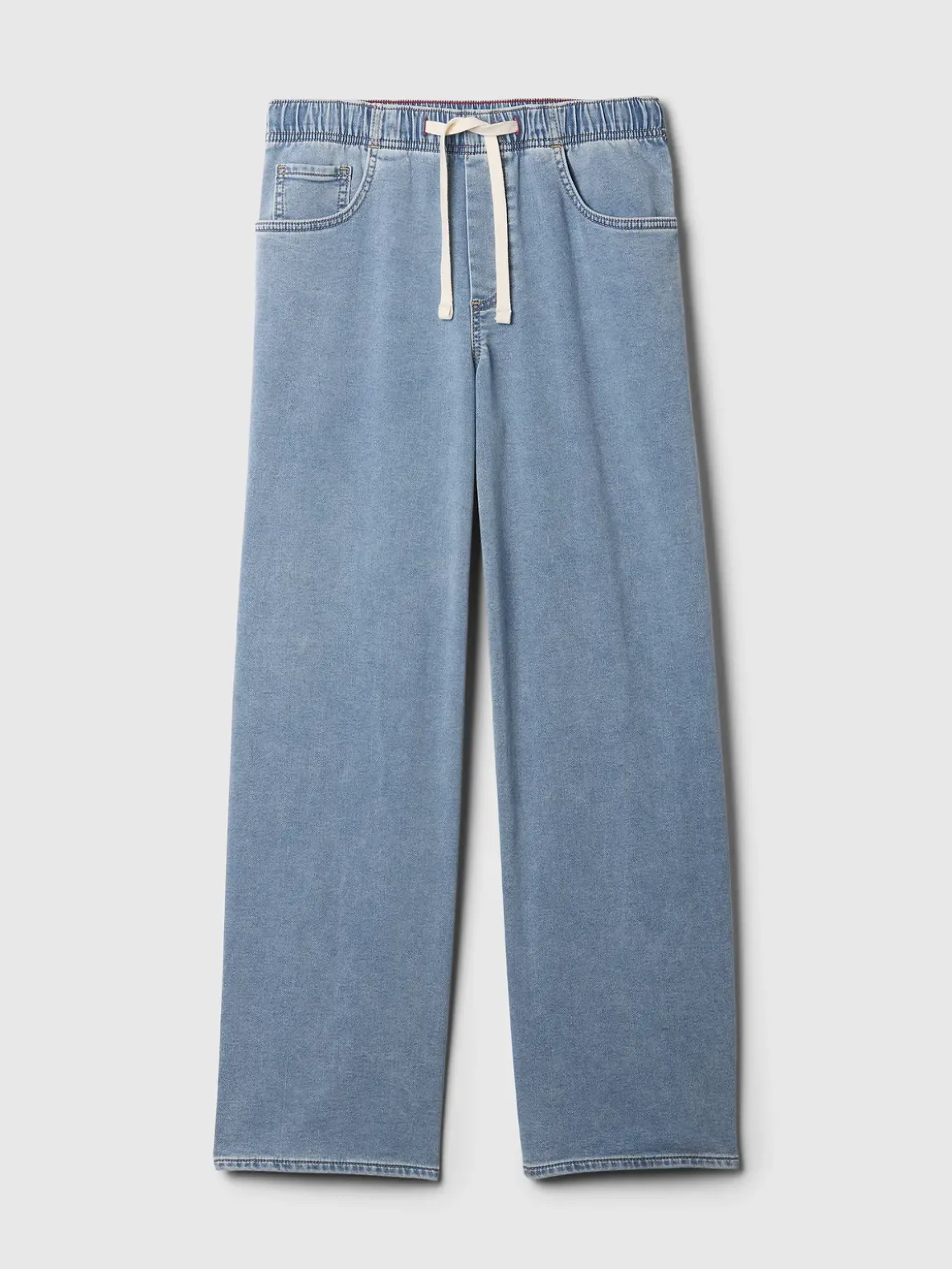 Mid Rise Knit Easy Baggy Jeans