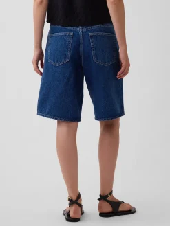 Mid Rise Longline Denim Shorts