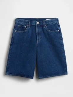 Mid Rise Longline Denim Shorts