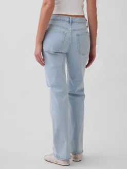 Mid Rise Relaxed Straight Jeans