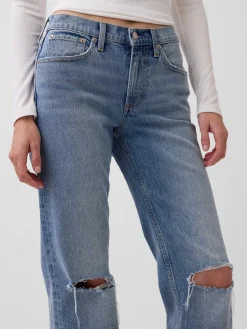 Mid Rise Relaxed Straight Jeans