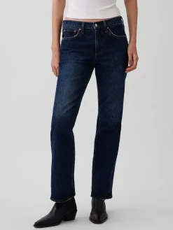 Mid Rise Relaxed Straight Jeans