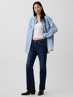 Mid Rise Relaxed Straight Jeans