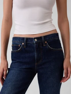 Mid Rise Relaxed Straight Jeans