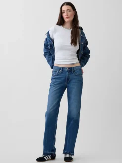Mid Rise Relaxed Straight Jeans