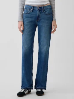Mid Rise Relaxed Straight Jeans
