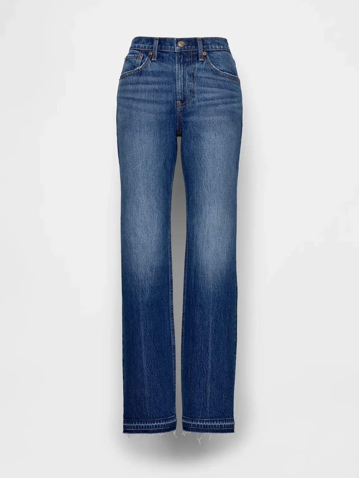 Mid Rise Relaxed Straight Jeans