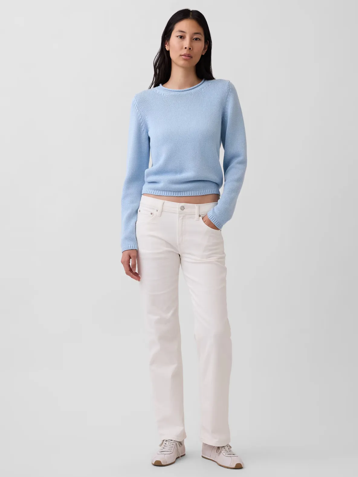 Mid Rise Relaxed Straight Jeans