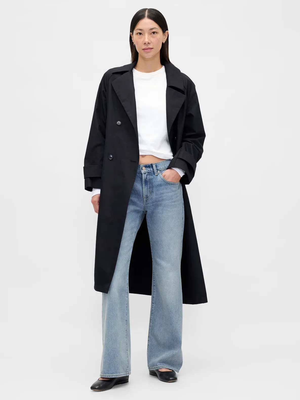 Mid Rise Rigid Relaxed Flare Jeans