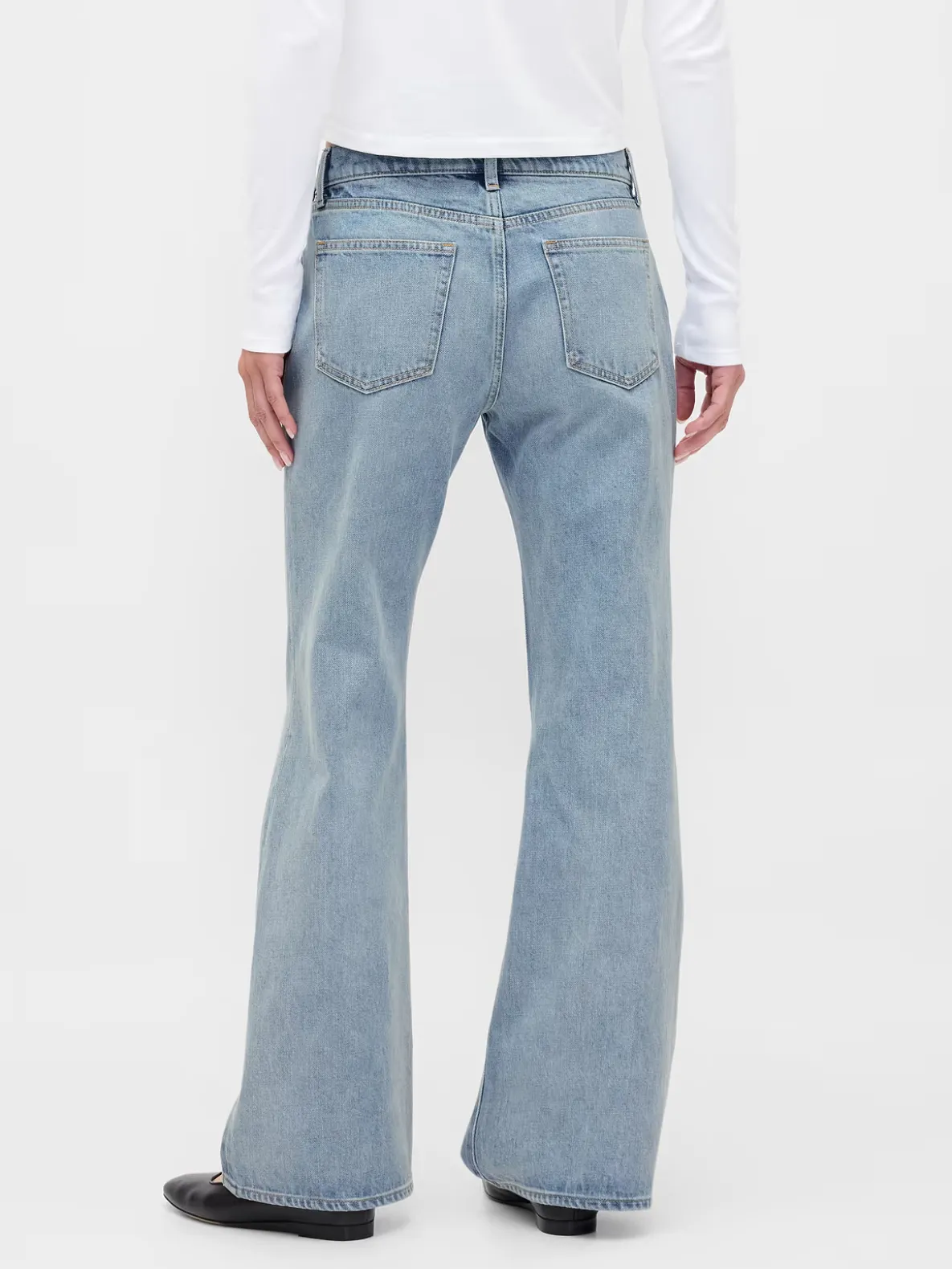 Mid Rise Rigid Relaxed Flare Jeans