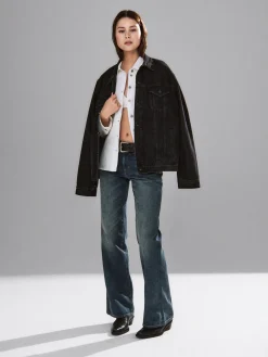 Mid Rise Rigid Relaxed Flare Jeans