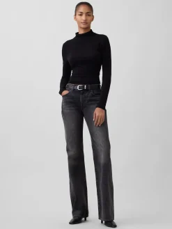 Mid Rise Rigid Relaxed Flare Jeans