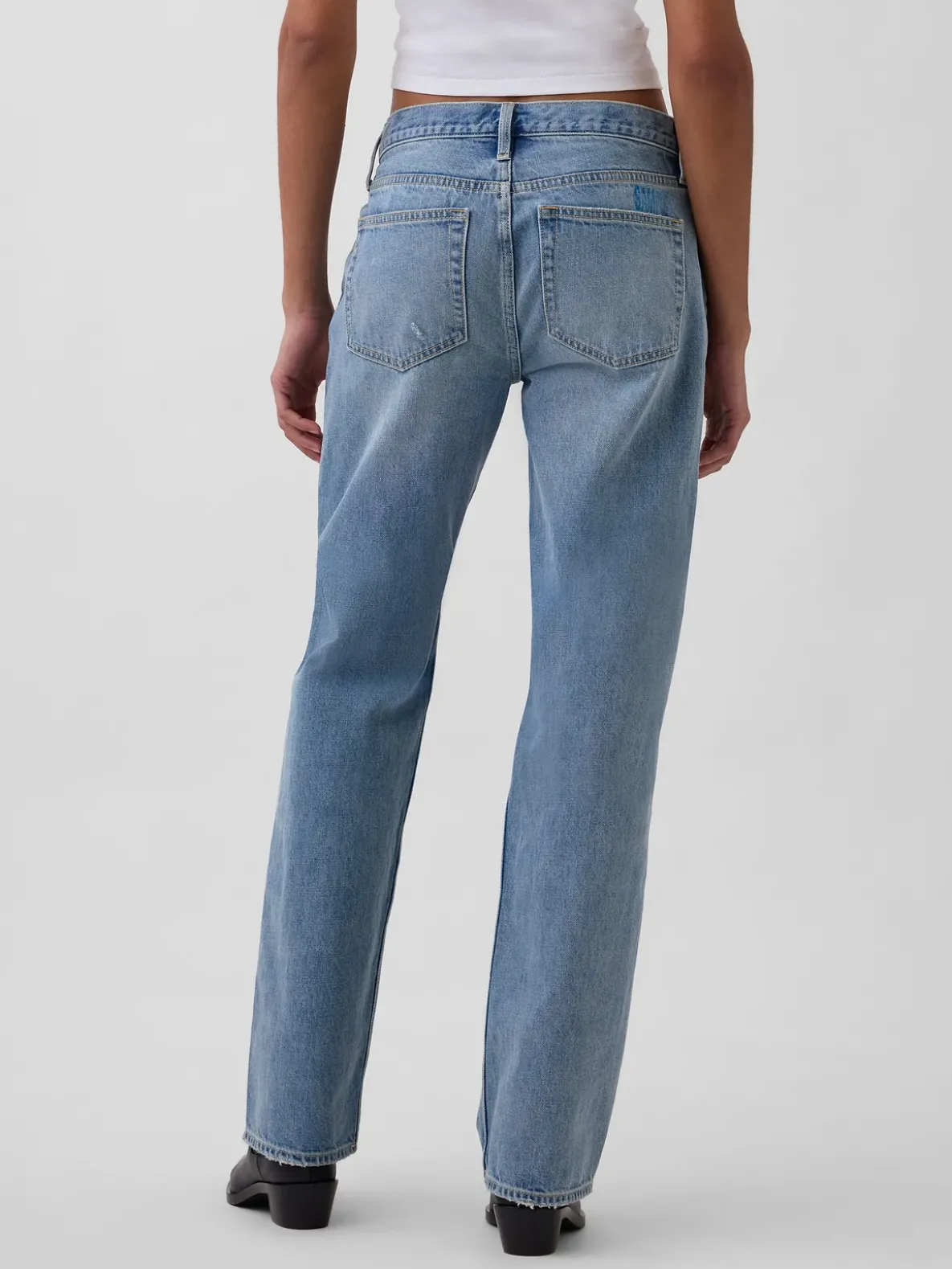 Mid Rise Rigid Relaxed Straight Jeans
