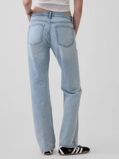 Mid Rise Seamed Relaxed Straight Jeans