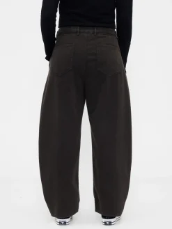 Mid Rise Twill Barrel Pants