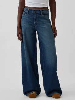 Mid Rise UltraSoft Buckle Baggy Jeans