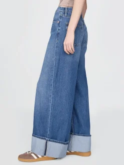Mid Rise UltraSoft Cuffed Baggy Jeans
