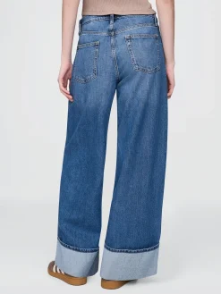 Mid Rise UltraSoft Cuffed Baggy Jeans