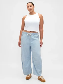 Mid Rise UltraSoft Denim Stripe Easy Horseshoe Jeans