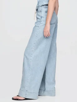 Mid Rise UltraSoft Denim Baggy Trousers
