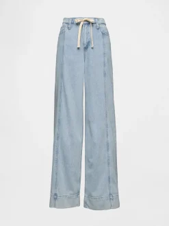Mid Rise UltraSoft Denim Baggy Trousers