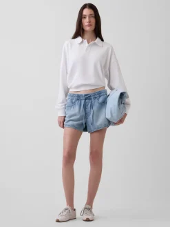 Mid Rise UltraSoft Denim Easy Dolphin Shorts
