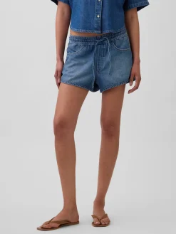 Mid Rise UltraSoft Denim Easy Dolphin Shorts