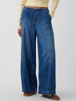 Mid Rise UltraSoft Easy Seamed Baggy Jeans