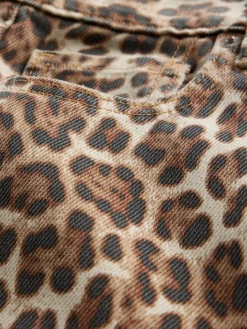 Mid Rise UltraSoft Leopard Baggy Jeans