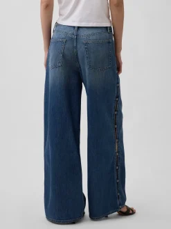 Mid Rise UltraSoft Studded Baggy Jeans