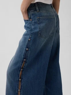 Mid Rise UltraSoft Studded Baggy Jeans