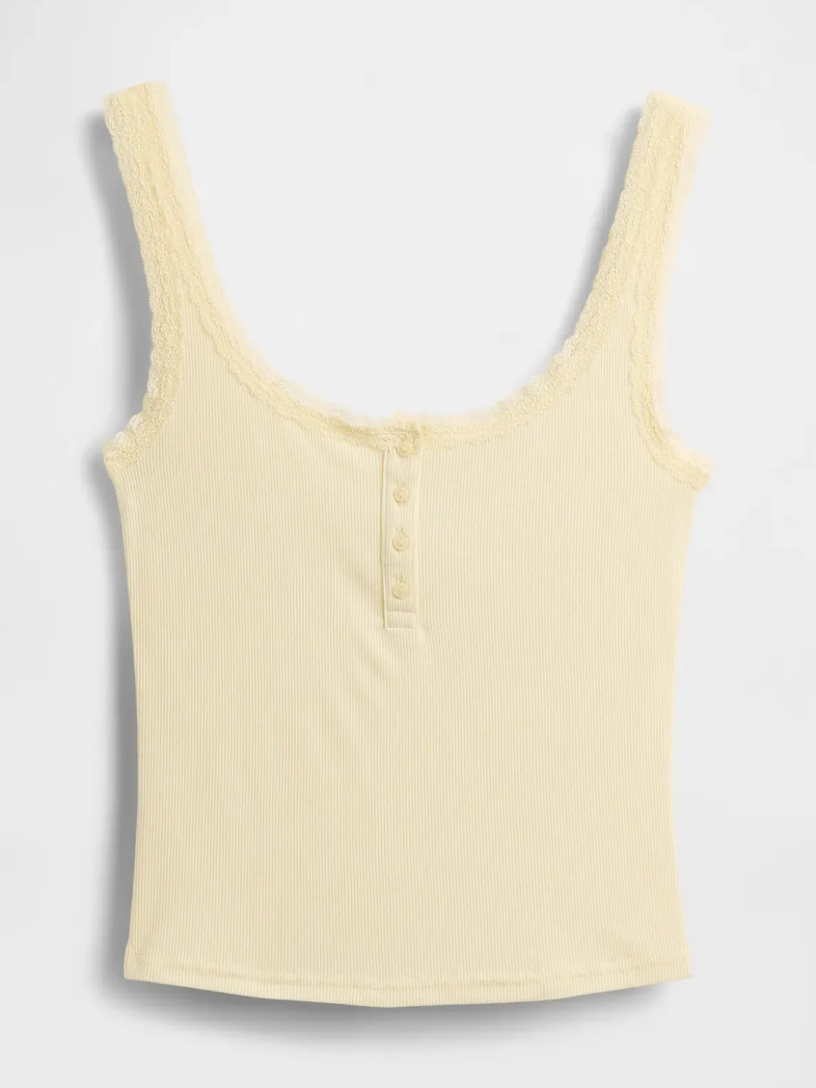 Mini Rib Lace Henley PJ Tank Top