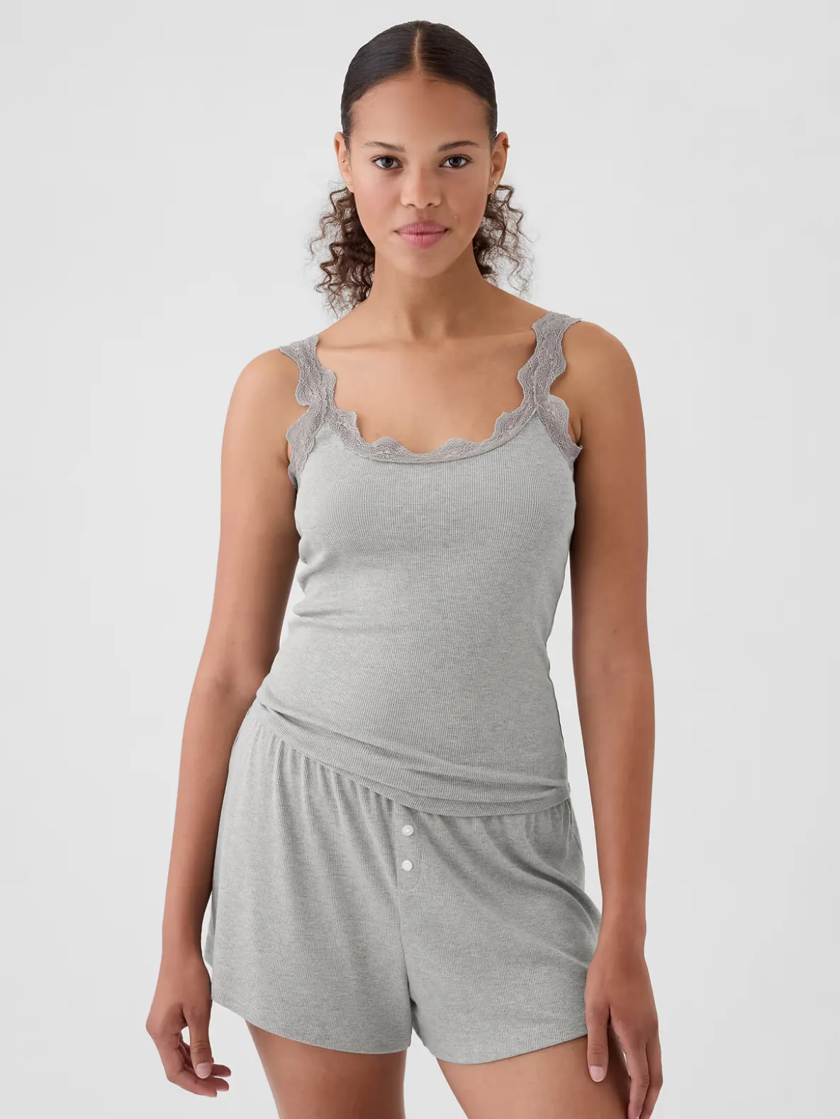 Mini Rib Lace PJ Tank Top